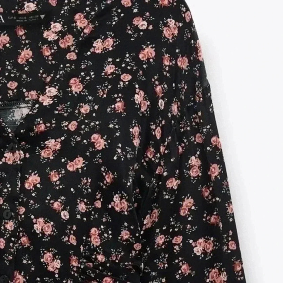 Zara floral print mini dress Medium 4661/302 - Picture 4 of 8